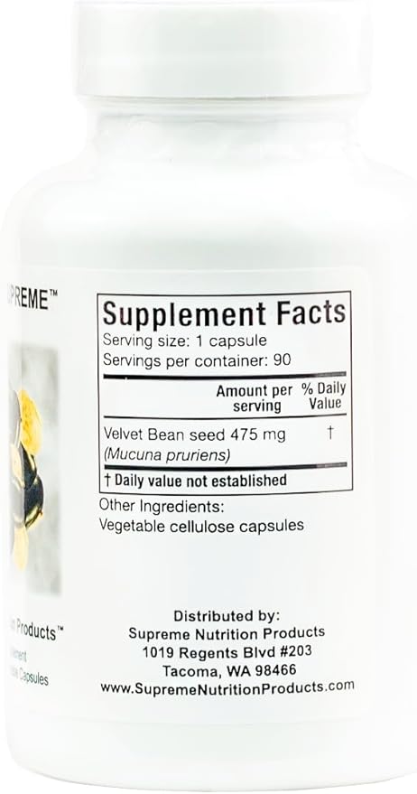 Supreme Nutrition Mucuna Supreme 90 Pure Cowhage Vegetarian Capsules