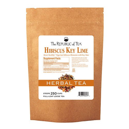 The Republic Of Tea Hibiscus Key Lime Full-Leaf Herbal Tea 1 Pound / 250-260 Cups