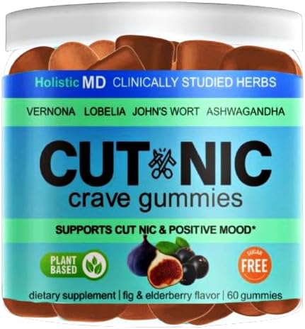 Best Quit Smoking products | Quit Vaping with 3 in 1 clinically studied Vernonia Cinerea St. John's Wort Ashwagandha | May help cut smoking | All-Natural | Sugar Free Gummies 60 counts (Berries)