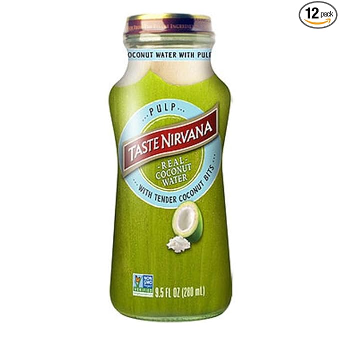 Taste Nirvana Real Coconut Water Coco Pulp with Tender Coconut Bits 9.5 Oz Pack of 12