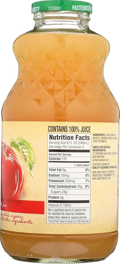Santa Cruz Organics BG17890 Santa Cruz Organics Apple Juice - 12x32OZ