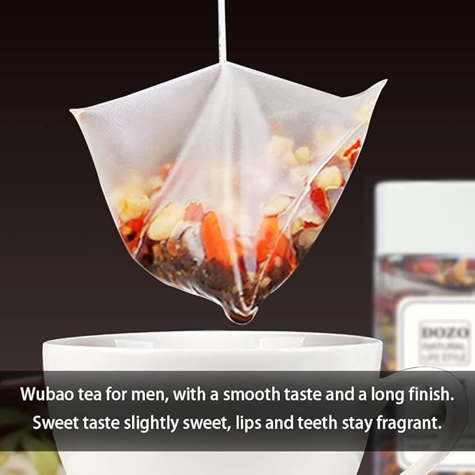 DOZO Wubao Tea Ginseng Five Treasures Tea Men's Energy Tea Kidney Tea Maca Tea For Men (20 Pack) Maca Five Treasure Tea 7.05oz/200g 五宝茶 人参五宝茶