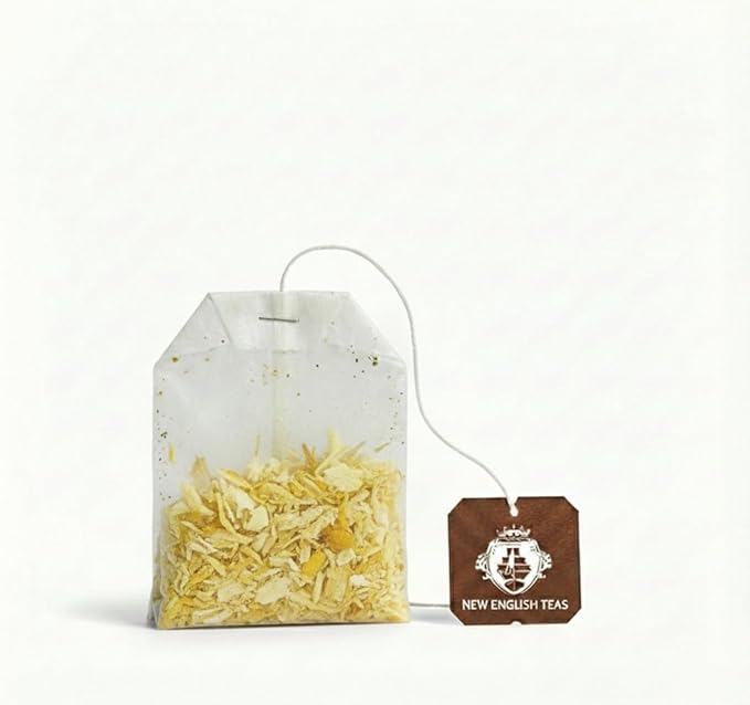 New English Teas Fruit &amp Herbal Tea 120 Teabags 12 Packs of 10 Individually Wrapped Tea Bags Naturally Caffeine Free (Lemon &amp Ginger)