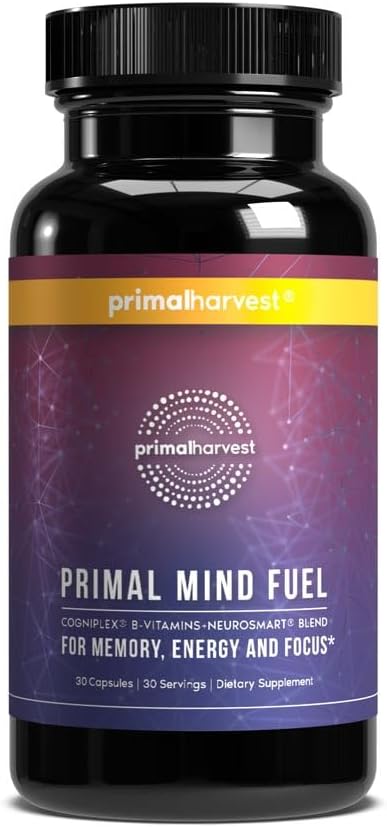Brain Supplement by Primal Harvest Primal Mind Fuel Brain Booster for Focus Energy Clarity and Brain Health 30 Capsules Nootropics Brain Support Supplement for Men and Women