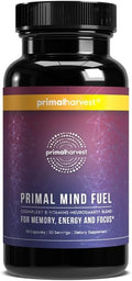 Brain Supplement by Primal Harvest Primal Mind Fuel Brain Booster for Focus Energy Clarity and Brain Health 30 Capsules Nootropics Brain Support Supplement for Men and Women