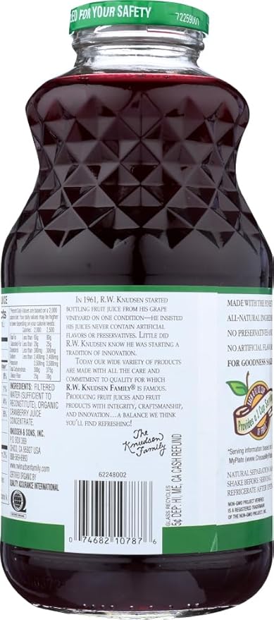 Organic Just Cranberry Juice (Pack of 12)