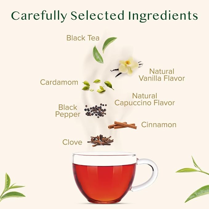 VAHDAM Vanilla Spiced Chai Tea | 100 Tea Bags | Delicious Blend of Vanilla Masala Chai | Brew Hot Cold or Iced