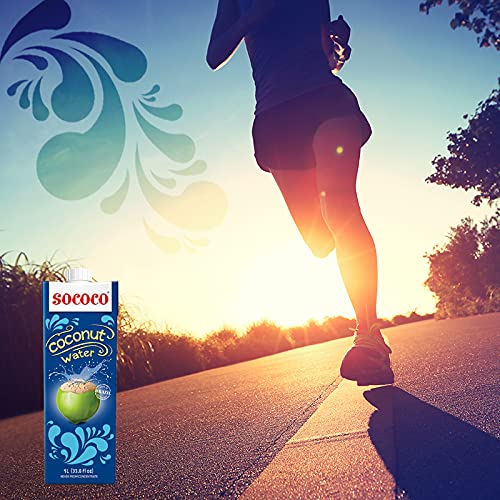 SOCOCO 100% Pure Coconut Water | Natural Electrolytes | Vital Nutrients | Refreshing 33.8 Oz (Pack of 6)