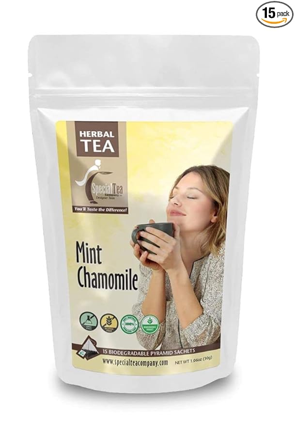 Mint Chamomile Herbal Tea Pyramid 15 Sachets
