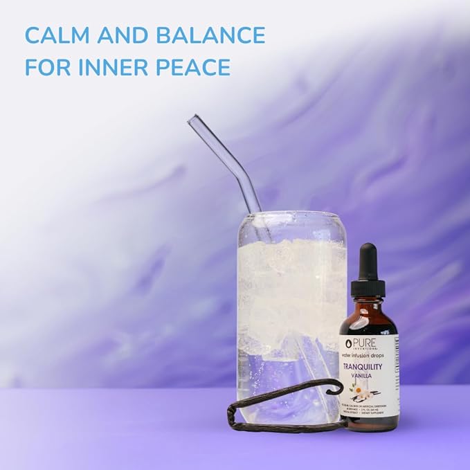 Pure Inventions Tranquility - Supports Relaxation - Vanilla and Chamomile - Water Infusion Drops - No Sugar Calories or Artificial Sweeteners - 60 servings - 2oz