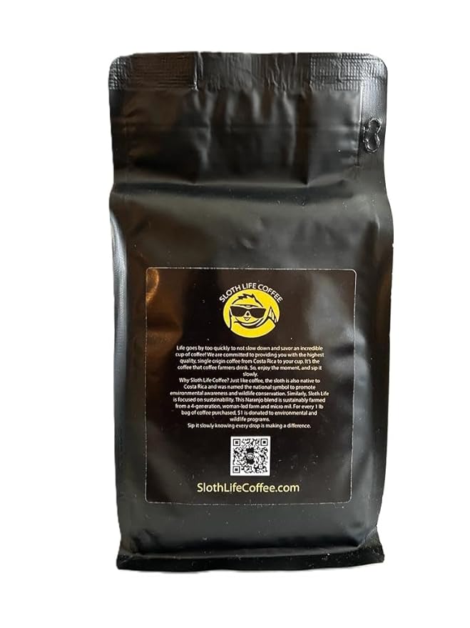 Sloth Life Coffee Ground Naranjo Blend Medium Roast 1 Lb