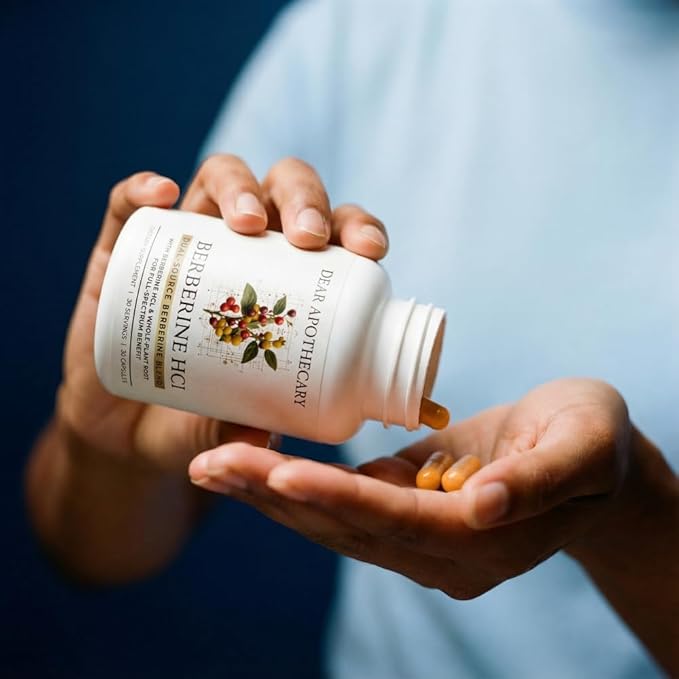 Berberine HCl 1200mg Supplement - Dual Source Bark &amp Root Extract - Berberis Aristata - USA Grown Botanical Extract - Vegan Non-GMO Gluten-Free Capsules - 60 Count