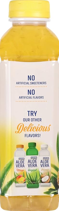 Goya Foods Aloe Vera Drink With Pineapple Flavor 16.9 Fl Oz (Pack of 12)