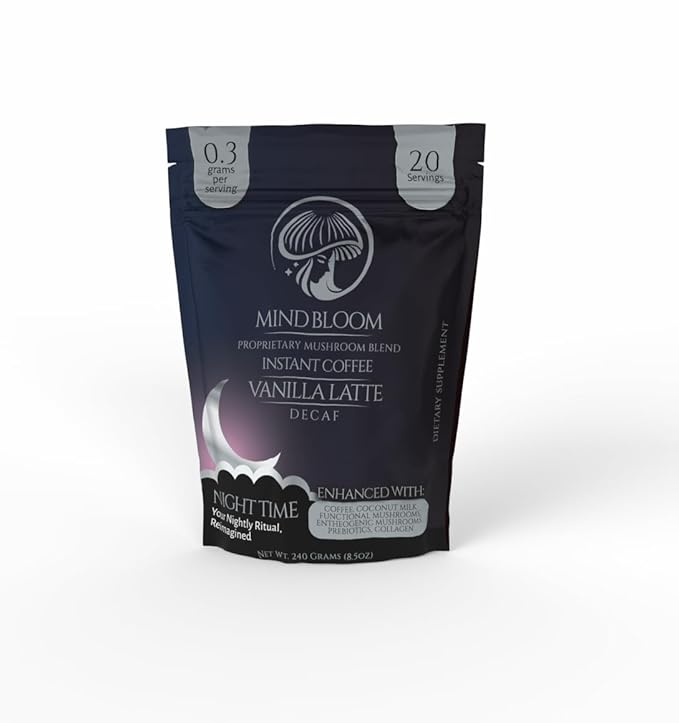 Night Time Vanilla Latte Instant Coffee - Decaf - Proprietary Mushroom Blend