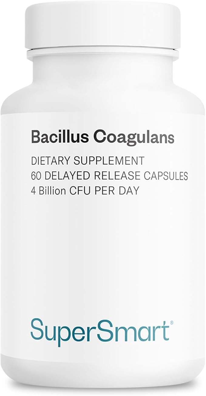 Supersmart Bacillus Coagulans Probiotic 4 Billion CFU per Day (High Absorption) - Lactobacillus Sporogenes Supplement | Non-GMO &amp Gluten Free - 60 Delayed Release Capsules