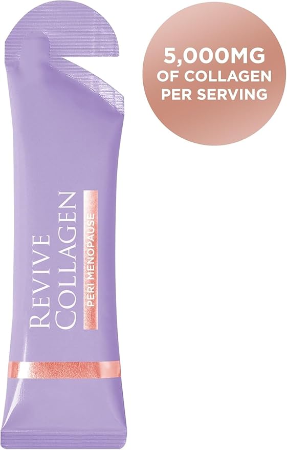 Revive Collagen Perimenopause — Hydrolyzed Marine Collagen Drink for Women 5000MG Inositol Selenium Vitamin B6-B12 C &amp D Supports Skin Health Reduces Fatigue Passionfruit Flavour — 14 Sac