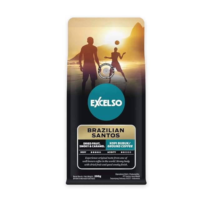 Excelso Brazilian Santos Ground Coffee 200g (Pack of 4)
