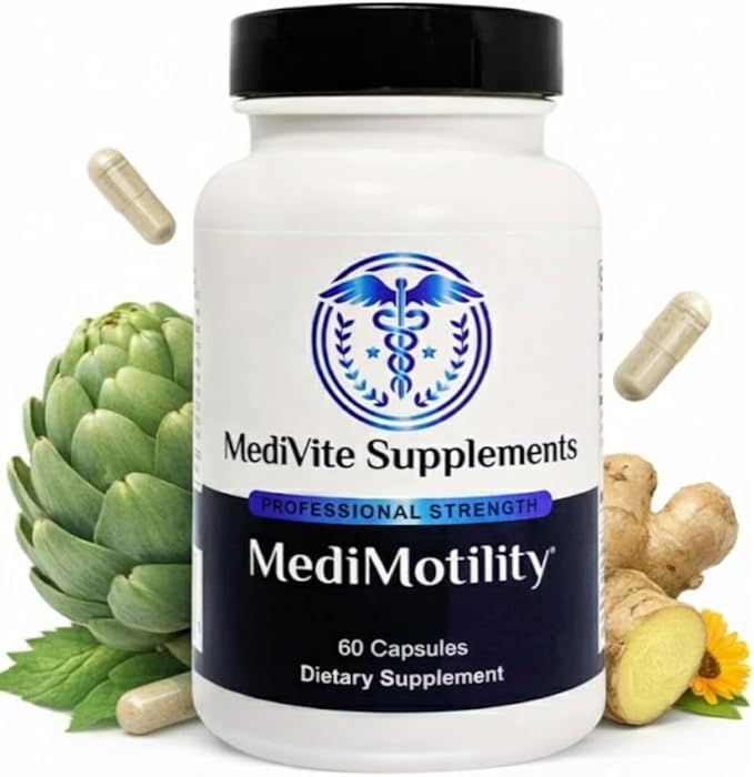 MediMotility 60ct – Physician-Approved Supplement for Healthy Gut Motility &amp Digestive Function – with Ginger Root &amp Artichoke Extract – GI &amp Bloating Support for Men &amp Women