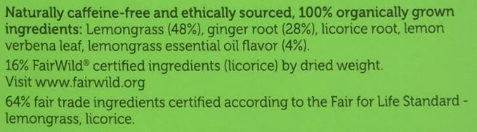 Pukka Tea Herbal Lemongrass Ginger Organic 1.27 Ounce