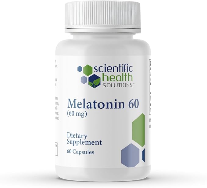 Melatonin 60mg | High Dosage Melatonin in Easy-to-Swallow Capsules | Vegan Non-GMO &amp Gluten-Free | US-Made Extra Strength (Single)
