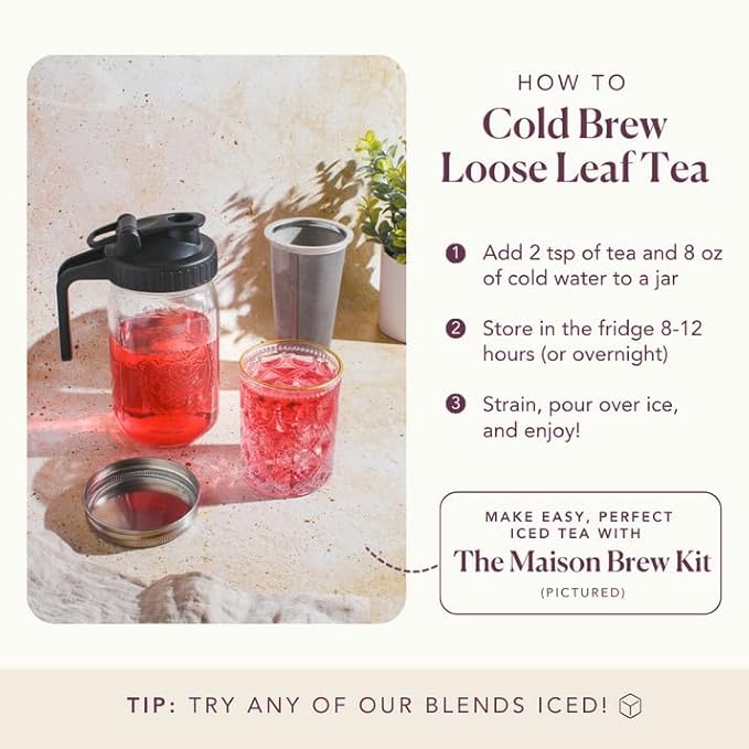 Vanilla Sugar Cookie Herbal Tea – Caffeine-Free Loose Leaf Blend with Rooibos Vanilla and Cinnamon – Naturally Smooth Flavor No Added Sugar – 60 to 80 Cups – Small Batch USA – Plum Deluxe