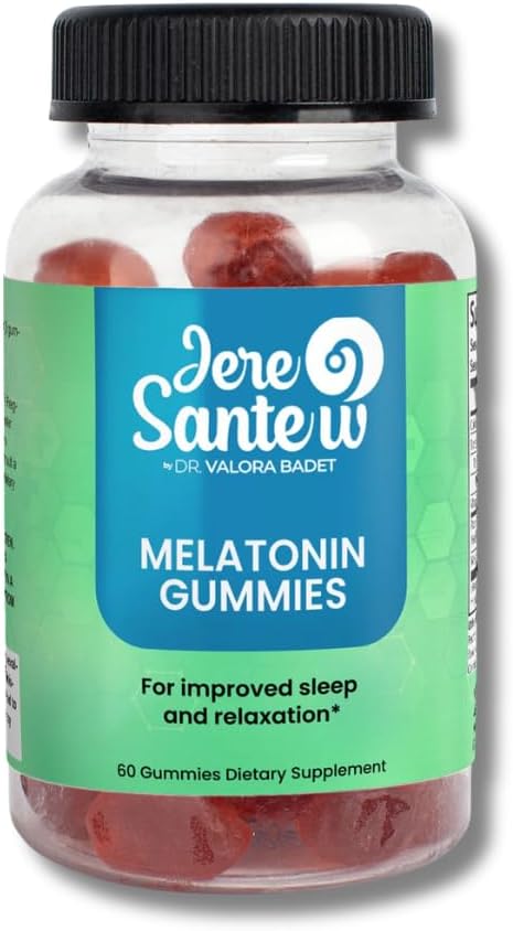 Adult Melatonin Gummies - 60 Count - Natural Passion Fruit Flavor Sleep Aid Supplement with Passiflora Extract - Made in USA Supports Relaxation &amp Restful Sleep Non-GMO 255g