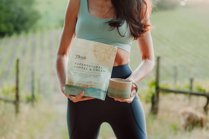 Tikvah Supernatural Coffee + Cream adaptogen &amp mushroom infused instant non-dairy caffe latte