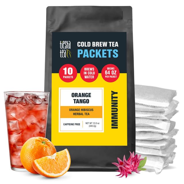 Tiesta Tea - Orange Tango Cold Brew Loose Leaf Premium Blend Non-Caffeinated10 Tea Packets Brews One 64oz Pitcher