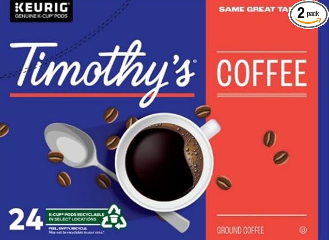 Timothy's World Coffee Cinnamon Pastry K-Cup Portion Pack for Keurig K-Cup Brewers 24-Count (Pack of 2)