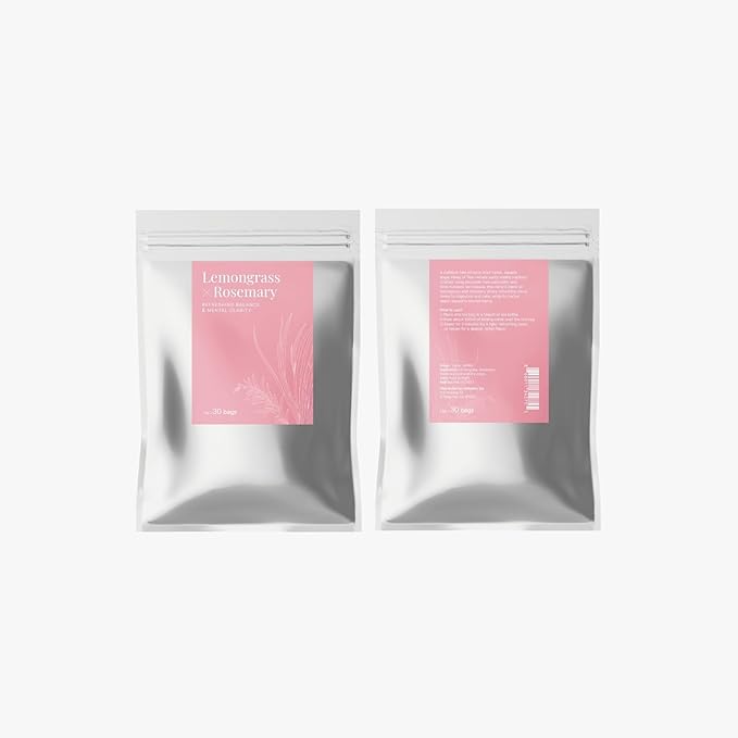 Lemongrass &amp Rosemary Herbal Tea – 30 Caffeine-Free Bags – Bright Aromatic &amp Digestive Support