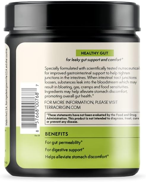 Healthy Gut Green Apple | 30-Servings with L-Glutamine Zinc Glucosamine Slippery Elm Bark Marshmallow Root and More!