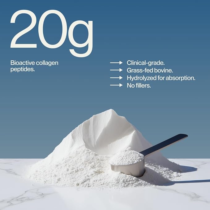 Century Structural Collagen Peptides Powder - 4 Patented Bioactive Peptides for Joint Bone &amp Tendon Repair - Grass Fed 20g Dose Unflavored (30 Servings)