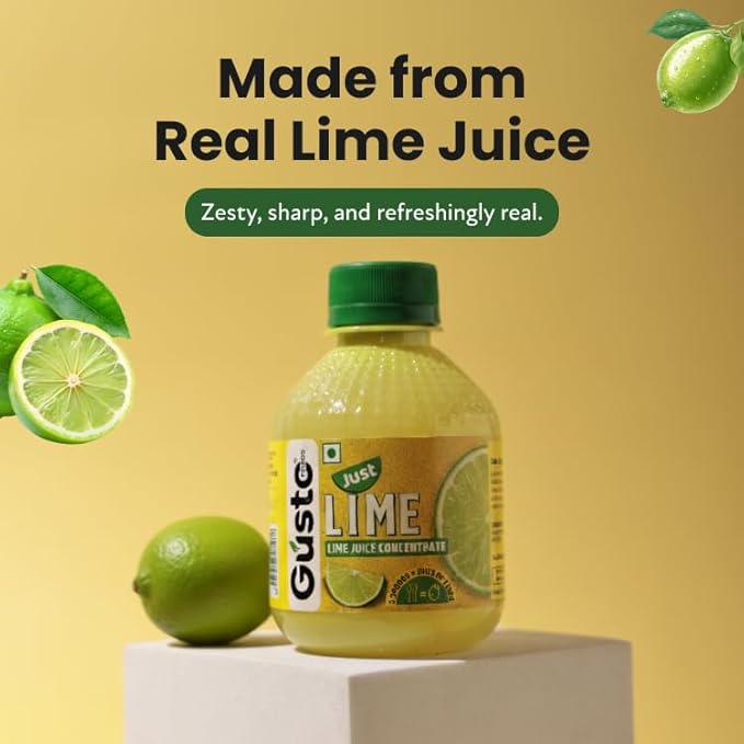 Gusto Foods Green Lime Juice Concentrate - Pack of 4 (800ml)