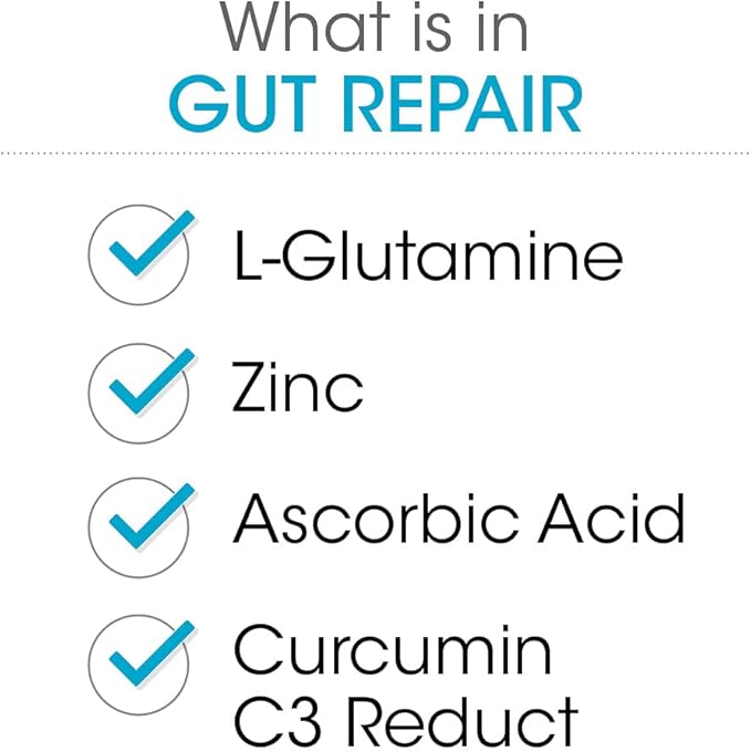 Silver Fern Gut Repair - Digestive Health Supplement Powder L-Glutamine Curcumin Zinc Ascorbic Acid Blend