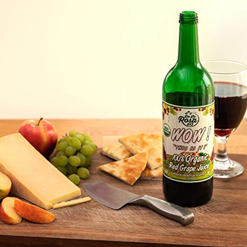 De La Rosa Organic Red Grape Juice Non-GMO Vegan and Gluten-Free Kosher Certified with No Sugar Added No Preservatives or Sulfites Grape Juice 25.4 Oz (Pack of 6)