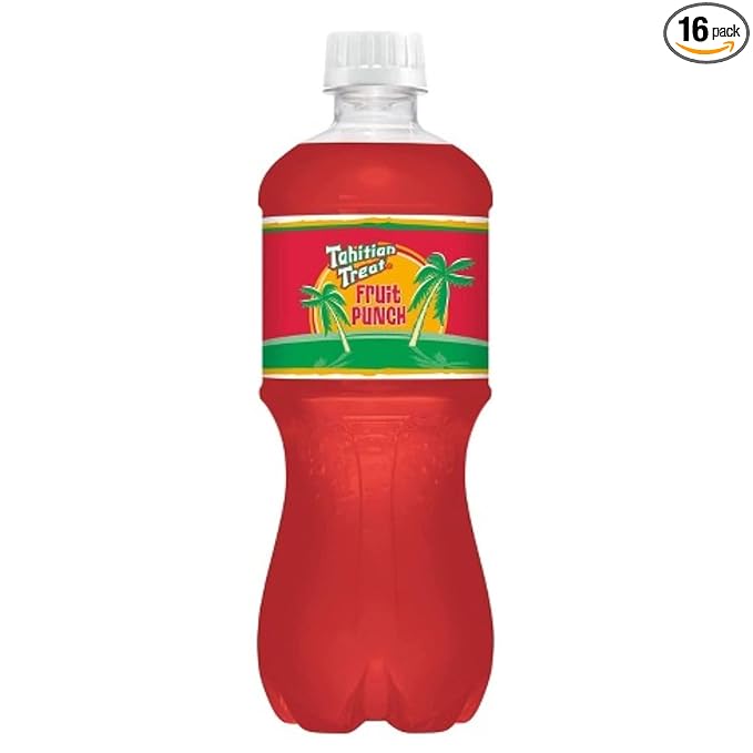 Tahitian Treat Fruit Punch Soda 20oz Bottles 16 Units