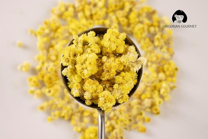Helichrysum Immortelle Dried Flowers (4 OZ = 113 grams) Sandy Immortelle Herb Tea Wild Harvest from Armenia