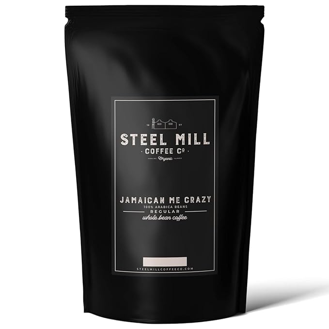 Steel Mill Coffee Co. - Jamaican Me Crazy Flavored Coffee - Ground - Regular - Medium Roast - 100% Arabica Beans - Vegan - Gluten-Free - Sugar-Free - 2lb Bag