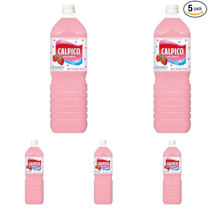 Calpico Soft Drink Strawberry 50.7 FZ (Pack of 5)