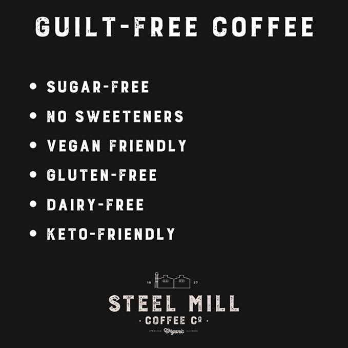 Steel Mill Coffee Co. Blueberry Crumble Flavored Coffee - Ground 2lb Medium Roast 100% Arabica Vegan Gluten-Free Sugar-Free