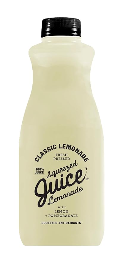 Squeezed Juice Classic Lemonade 100% Juice - 32 FL OZ Multi-Serve Bottle | HPP Pasteurized | Not from Concentrate | Fresh Pressed | California Fruit Juice…