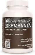 Remedy's nutrition Rehmannia Root - 1000 mg 60 Vegan Capsules Herbal Dietary Supplement - 2 Month Supply