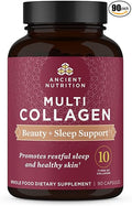 Ancient Nutrition Collagen Pills for Hair Skin and Nails Beauty + Sleep 90 Ct Collagen Supplement + Magnesium Supports Skin and Nails Sleep Paleo and Keto Friendly Gluten Free