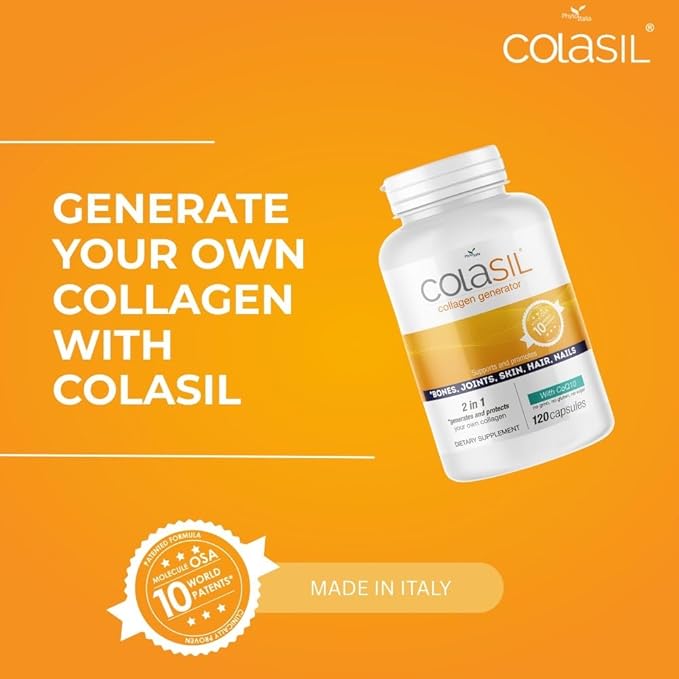 Colasil Collagen Booster Capsules – Organic Silica (OSA) + Hydrolyzed Collagen Generator for Hair Skin Nails Bones &amp Joints – High Absorption Non-GMO Allergen-Free 60 Capsules (30-Day Supply