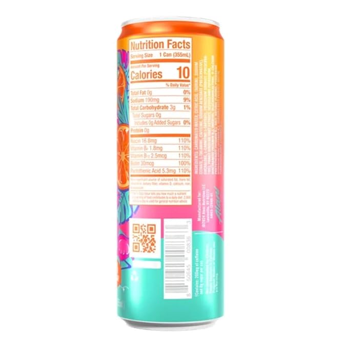Generic Alani Energy Drinks Variety Pack - (Pack Of 12) - 2 Different Flavors : Pink Slush and Orange Kiss - 12 fl.oz. Can -