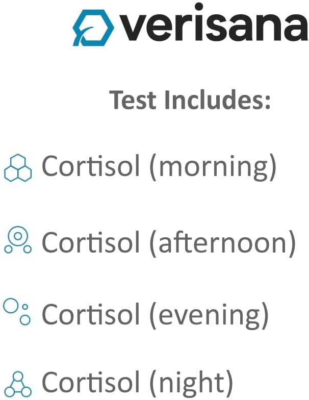 Home Stress Test – Saliva Test Kit for Daily Cortisol Levels – 4 Cortisol Levels Throughout The Day– CLIA Certified Lab – Verisana