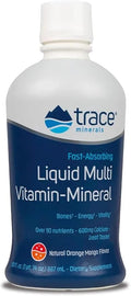 Trace Minerals Liquid Multi Vitamin-Mineral - Liquid Vitamin Supplement for Daily Health Support - Energy Support - Bone Health - Gluten-Free - Orange Mango - 30 fl oz (30 Servings)