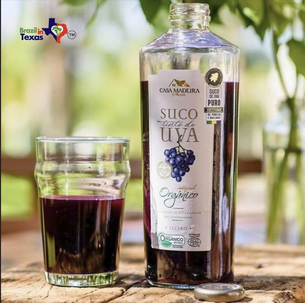 Suco Tinto de Uva Integral Brasileiro Casa Madeira 1L | Pack of 2x1L | 100% Brazilian Grape Juice
