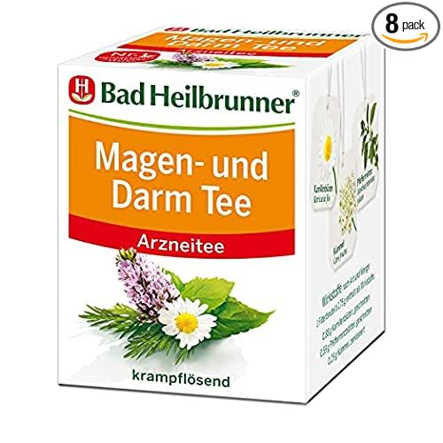 Bad Heilbrunner Magen und Darm Tea / stomachic (4 Packs each 8 Teabags) - fresh from Germany