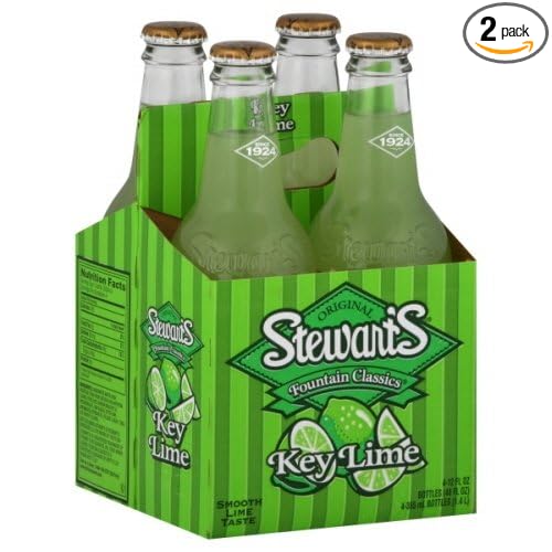 Stewart's Fountain Classics Soda 12 Fl Oz 4 Ct (Pack of 2) (Key Lime)